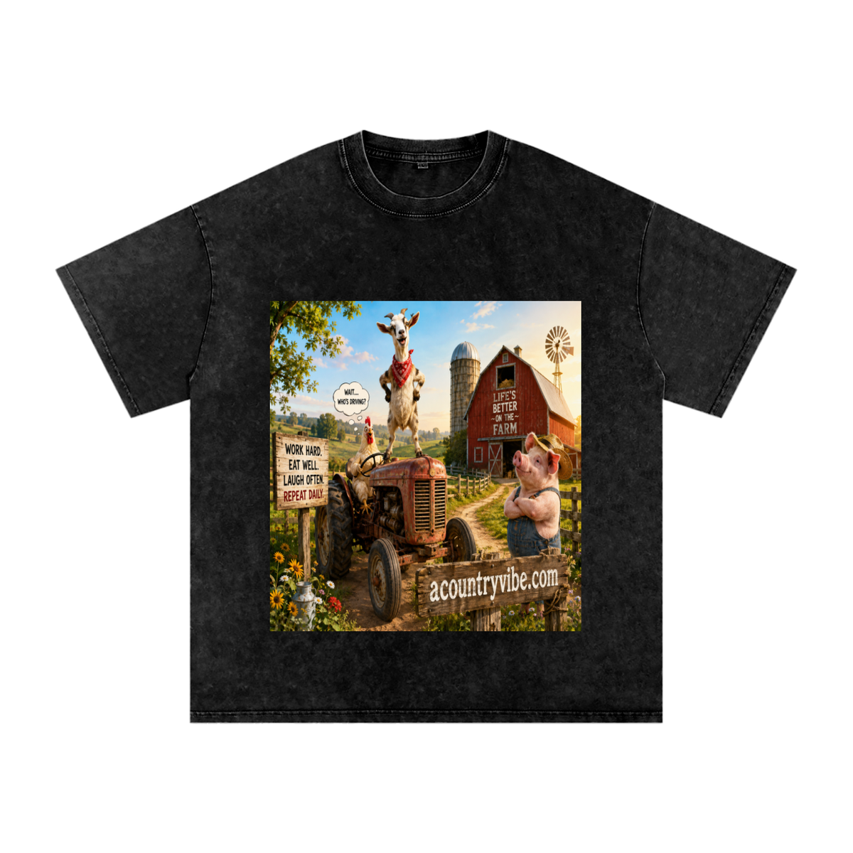 Snow Washed Oversized Cotton T-Shirt