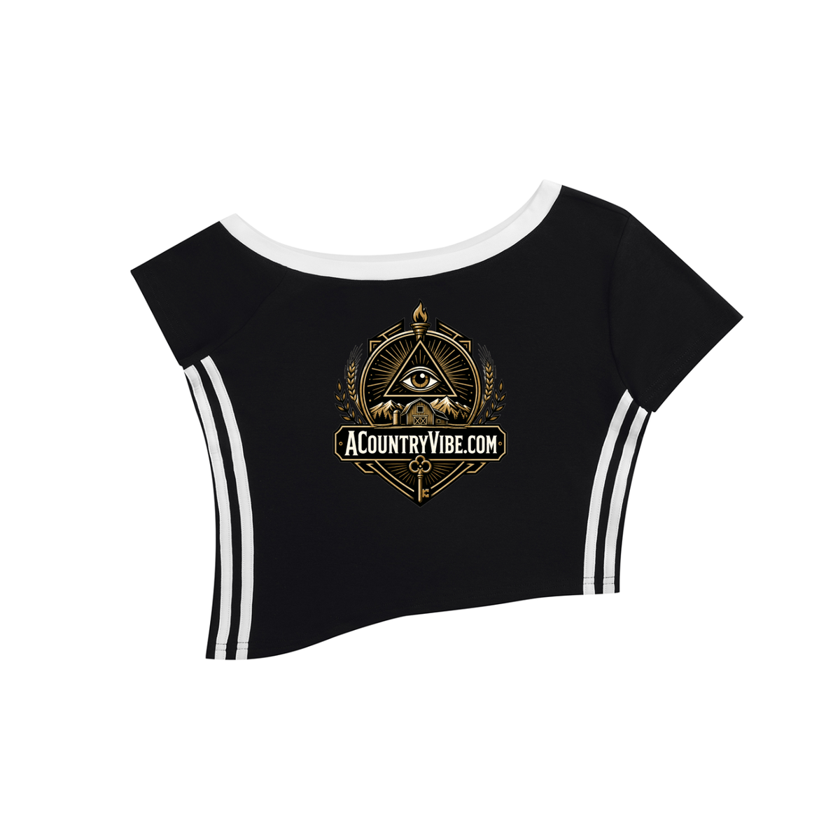 Women's Color Block Off-the-Shoulder T-Shirt